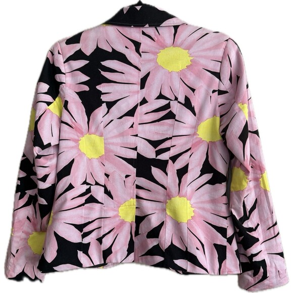 Mauricio Garzón Tailored Watercolor Floral Blazer Large Buttons Int. Pocket, 10 - Picture 2 of 10